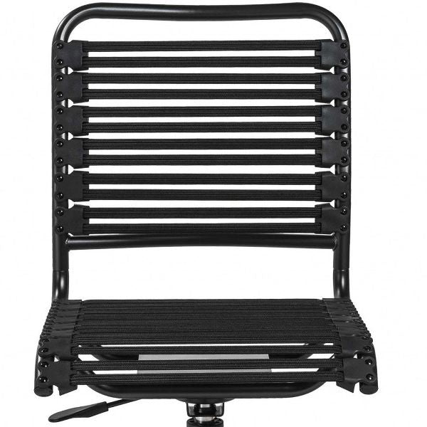 HomeRoots Black Adjustable Swivel Bungee Rolling Office Chair