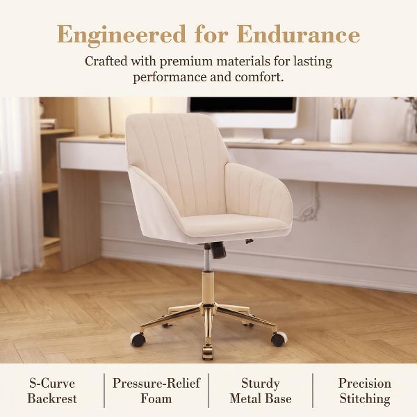 Adjustable Office Chair, Home Bedroom, Ergonomic Swivel Chair, Backrest Seat, Comfortable for Long Sitting