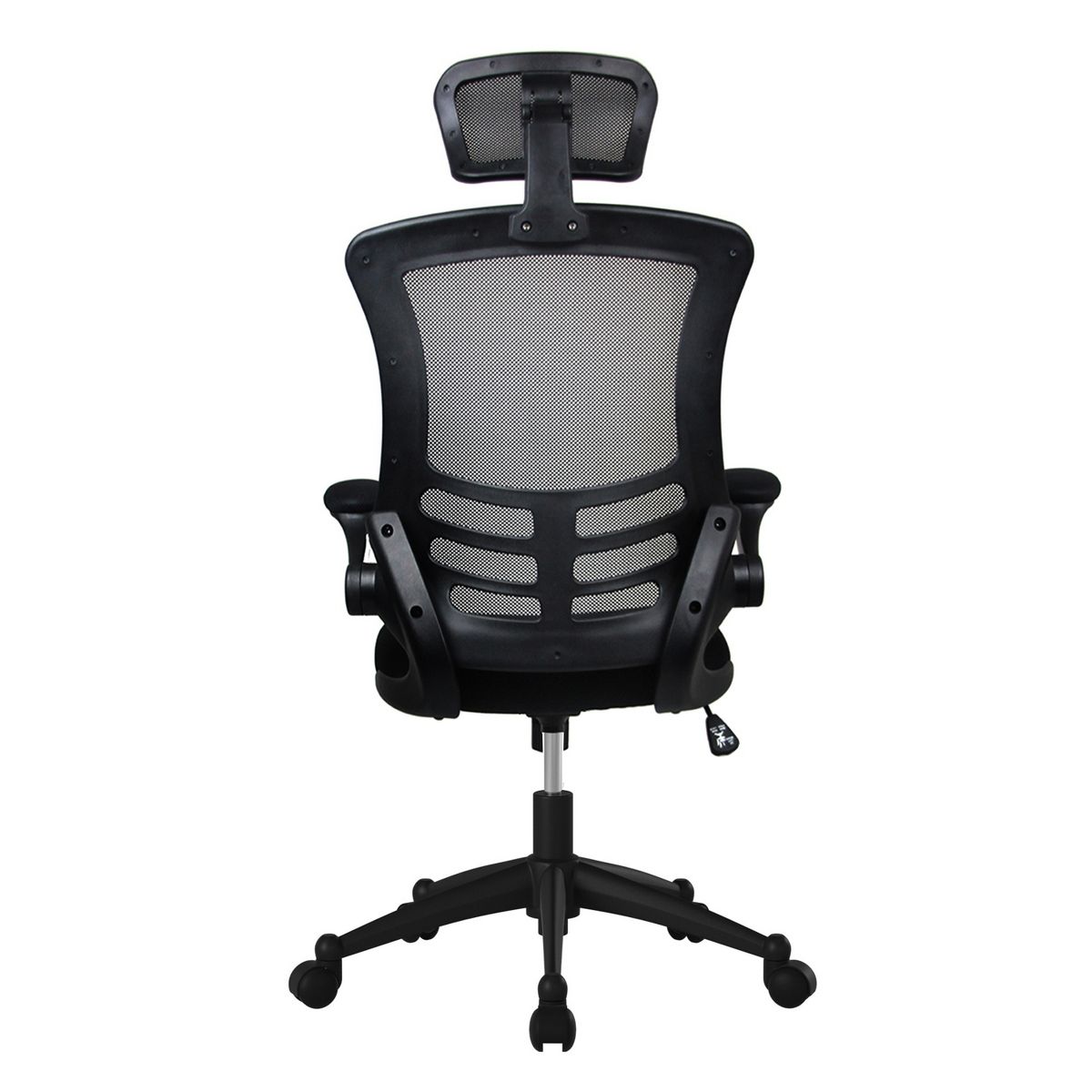 HomeRoots Black Adjustable Height Swivel Rolling Executive Office Chair