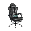 Yaheetech Adjustable Computer Chair with Footrest and Lumbar Support Black