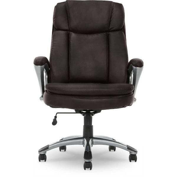 Big and Tall Executive Office Chair Cognac - Serta: 350lb Capacity, Ergonomic, Swivel, Adjustable