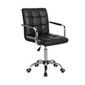 Yaheetech Modern Office Chair Height Adjustable Swivel Chair Mid Back PU Leather Chair, Black