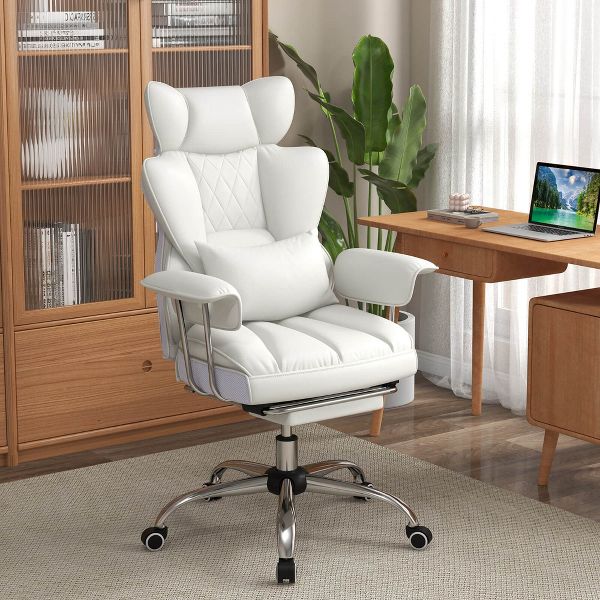 Costway 400 LBS Big & Tall Office Chair with Adjustable Height Reclining Function Footrest Black