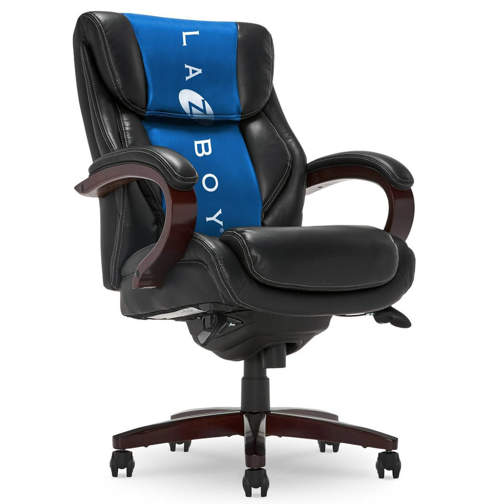 La-Z-Boy Bellamy Executive Office Chair Black: Ergonomic, Swivel, Adjustable Height, Wood Frame