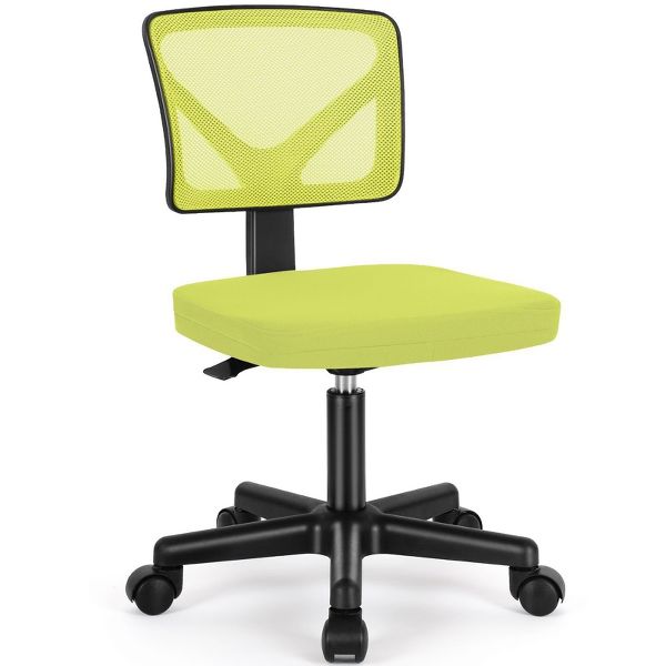 JIONJOY Armless Mesh Office Chair - Adjustable Height Rolling Desk Chair for Small Space, Dorm, Home Office | Black