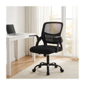 Bestier 23-in W Ergonomic Mesh Office Chair with Breathable Waist Support Adjustable Height for Home Office Study Gaming, Black
