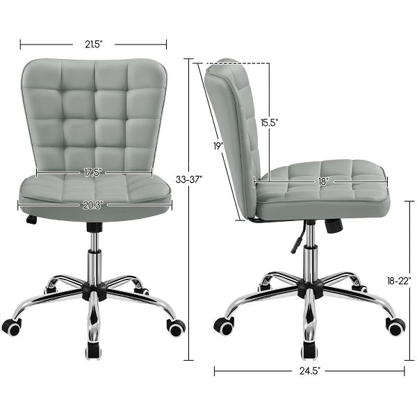 Yaheetech Modern Mid-back Office Chair Armless Desk Chair, Black