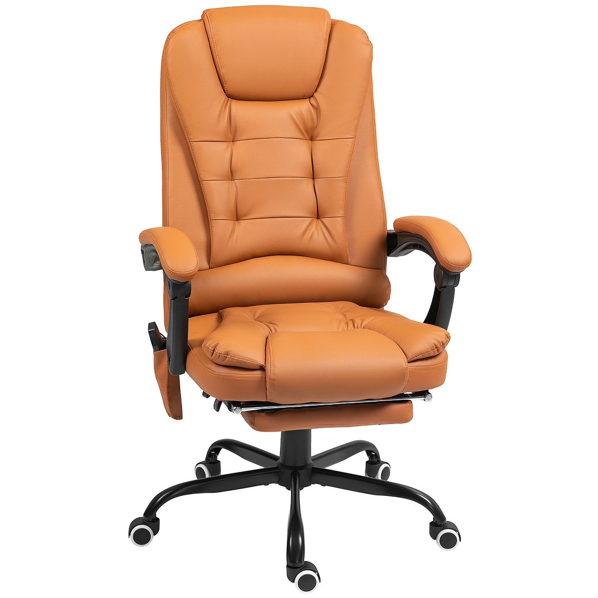 Vinsetto 7-Point Vibrating Massage Office Chair Computer Chair with Lumbar Support, Footrest, Reclining Back, Adjustable Height, Black