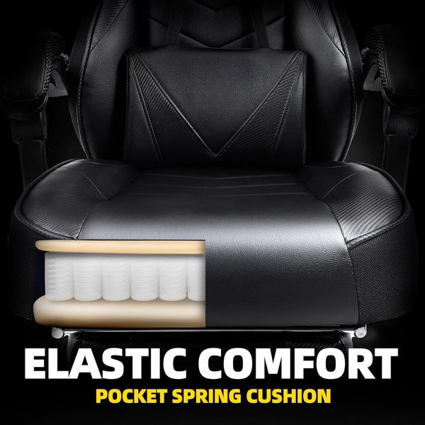 BALHAM TRADE-Luxury Gaming Chair High Back Office Chair with Footrest Massage Lumbar Support Reclining Computer Chair