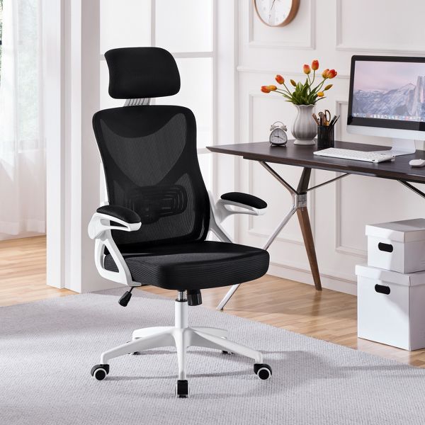 Yaheetech High Back Office Chair Computer Chair with Armrest Black