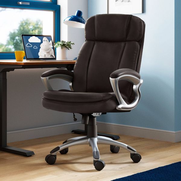 Big and Tall Executive Office Chair Cognac - Serta: 350lb Capacity, Ergonomic, Swivel, Adjustable