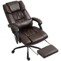 Vinsetto High Back Vibration Massage Office Chair with 6 Points, Height Adjustable Reclining Office Chair with Retractable Footrest and Remote, Brown