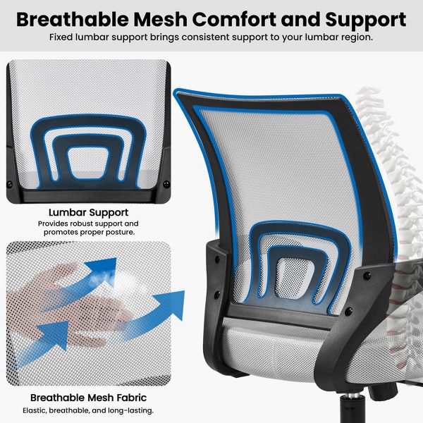 Yaheetech Adjustable Ergonomic Computer Chair Office Chair Black