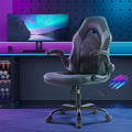 MAYEERTY PU Leather Ergonomic Gaming Chair, Swivel Computer Office Chair with Lumbar Support, Adjustable Height & Rocking Function