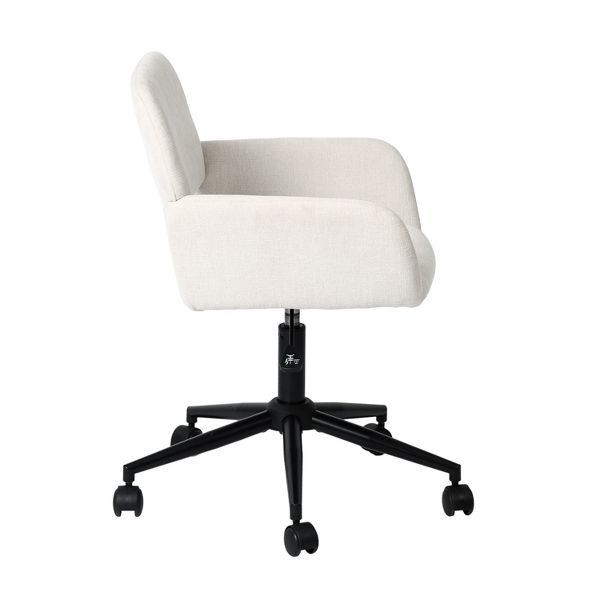 HomeRoots Beige and Black Adjustable Height Swivel Rolling Office Chair