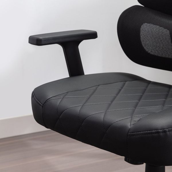 VECELO Swivel Ergonomic High Back Mesh Office Chair with Adjustable Headrest Armrest, Lumbar Support for Executive/Computer Desk/Task Work Black