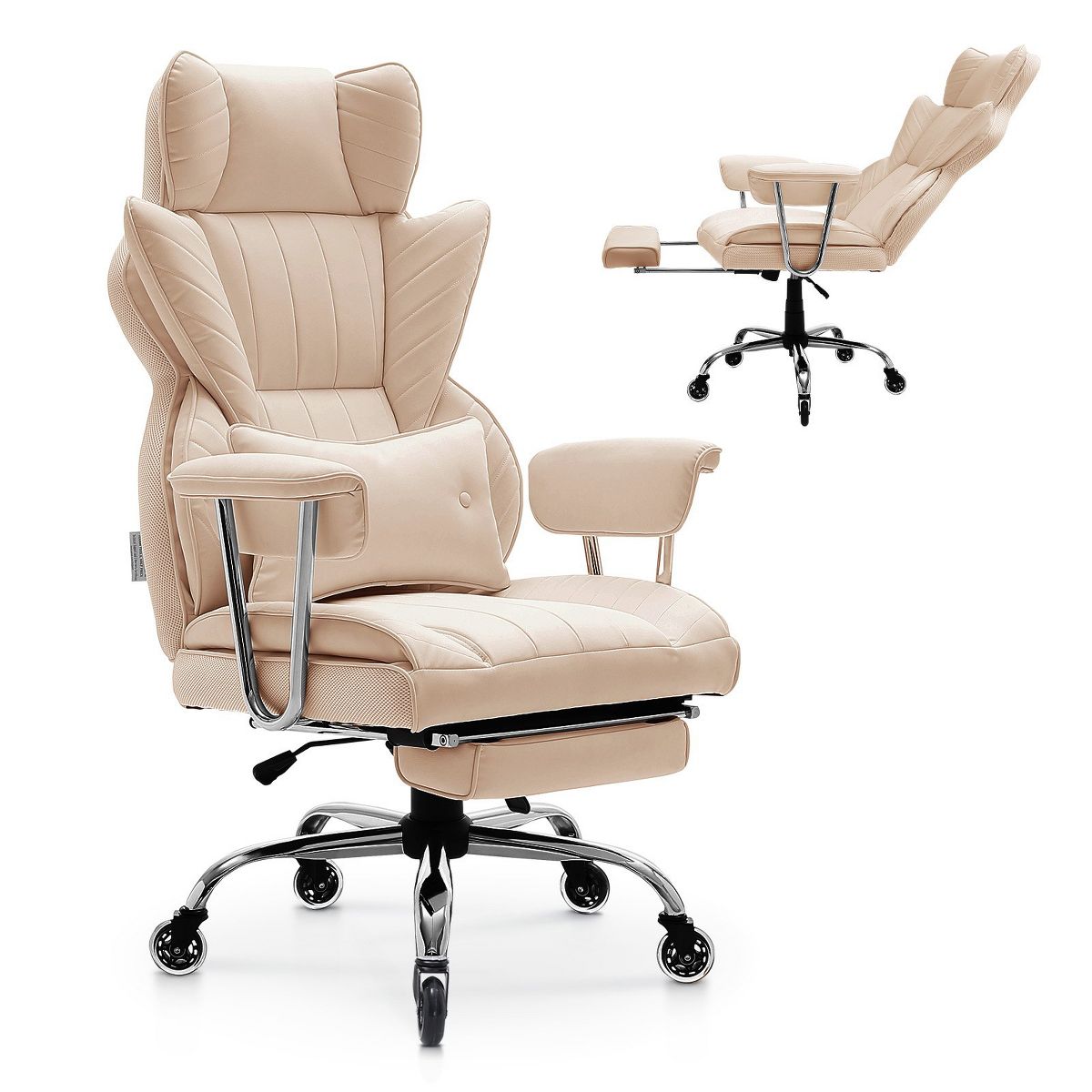 Big and Tall Executive Office Chair 400 lb, Ergonomic Computer Desk Chair, Footrest & Lumbar Support