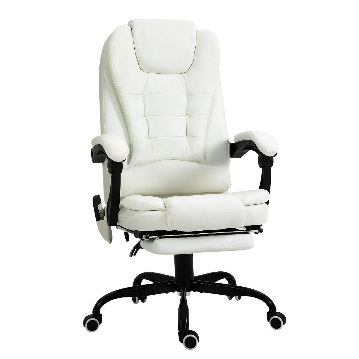 Vinsetto 7-Point Vibrating Massage Office Chair Computer Chair with Lumbar Support, Footrest, Reclining Back, Adjustable Height, Black
