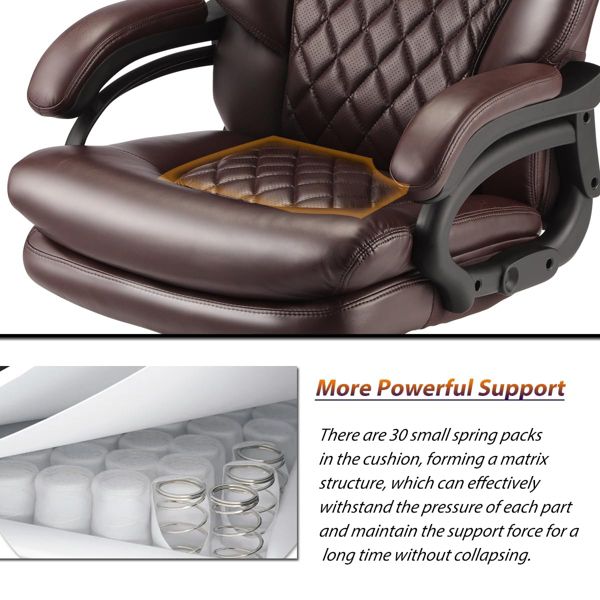 500lbs Big and Tall Office Chair forwith Wide Spring Seat Computer Desk Chair 360 Swivel Home Office Desk Chair-Black