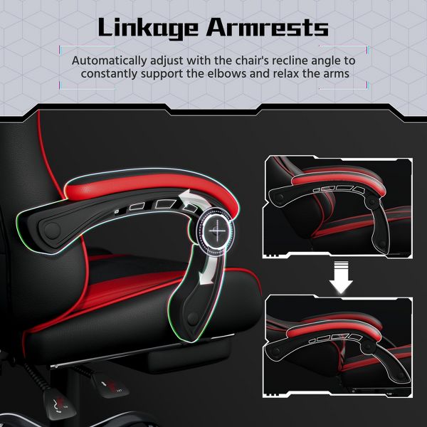 Yaheetech Adjustable Computer Chair with Footrest and Lumbar Support Black