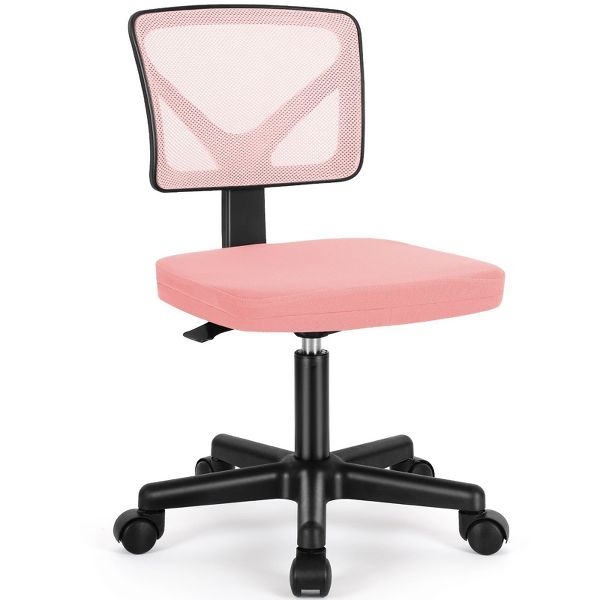 JIONJOY Armless Mesh Office Chair - Adjustable Height Rolling Desk Chair for Small Space, Dorm, Home Office | Black