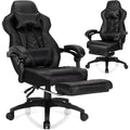 Costway Office Computer Desk Chair Gaming Chair Adjustable Swivel w/Footrest Black