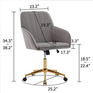 Baby Blue Adjustable Office Chair, Ergonomic Swivel Seat with Memory Foam Cushion for Home Bedroom Study, Single
