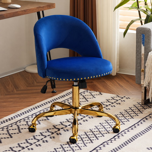 23 inch Navy Blue Task Chair Office Desk Chair Make Up Chair With Wheels